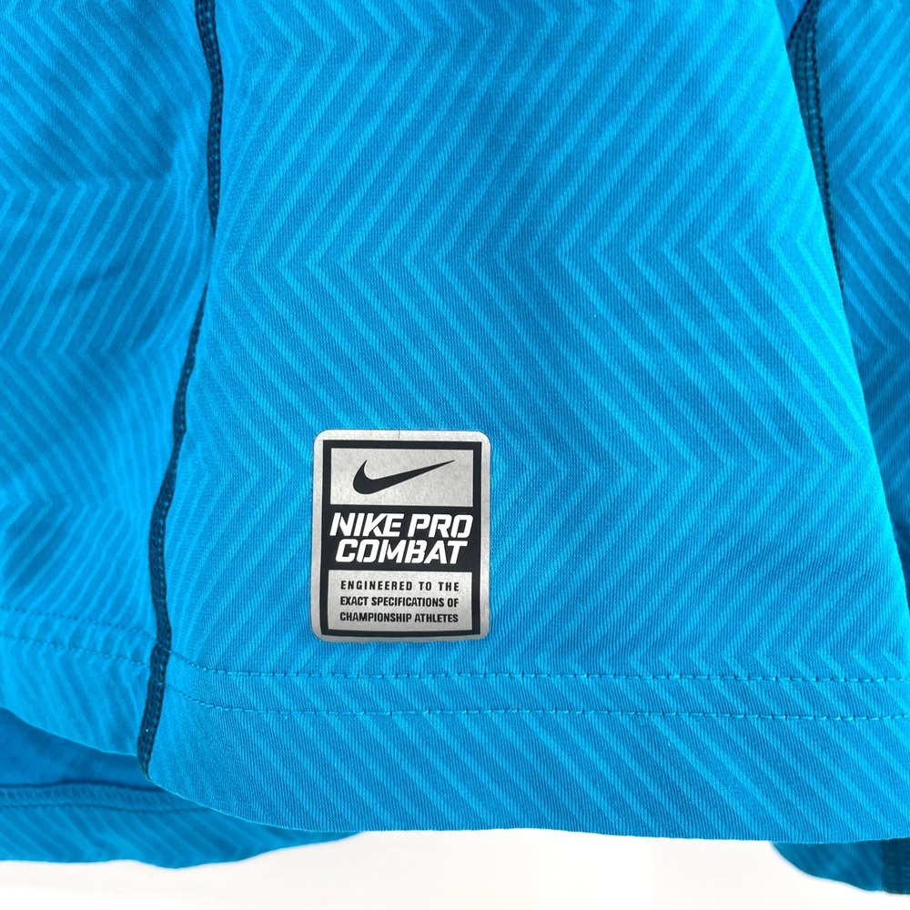Nike Pro‎ Combat Hyperwarm Lite Mens XL Blue 1/4 Zip Pullover Training Top - Picture 3 of 10